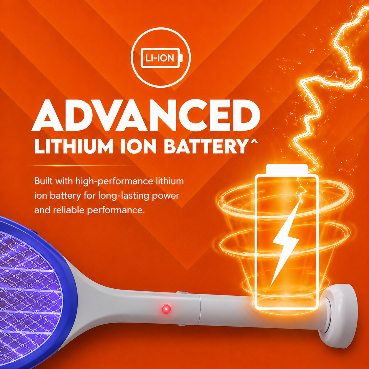 2-in-1 USB Rechargeable Mosquito Bat with UV Light, Electric Bug Zapper Racket, Base Stand & Lithium Battery
